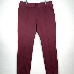 Anthropologie Maeve Seamed High Rise Pant With Ankle Slits Maroon Womens 12P